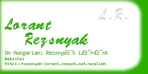 lorant rezsnyak business card